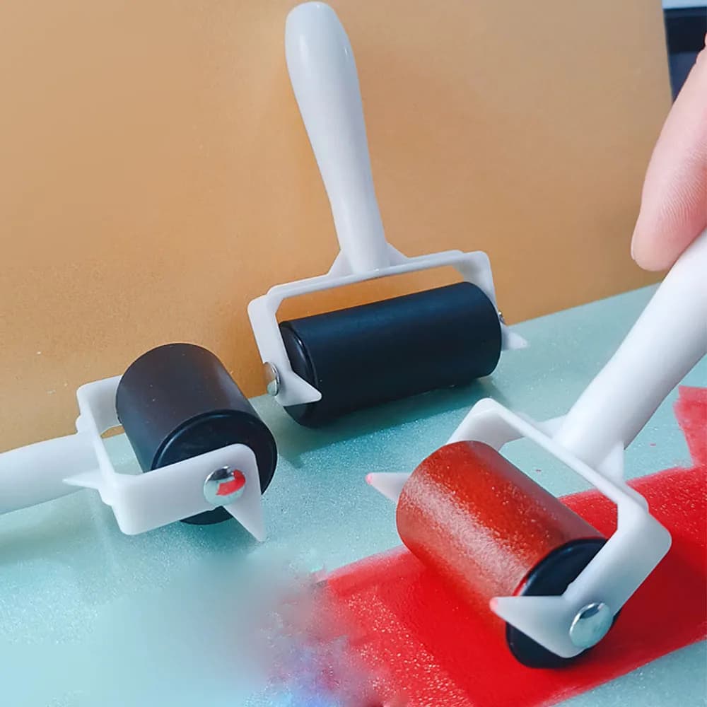 Rouleau en caoutchouc professionnel Brayer peinture à l'encre rouleau de gravure projets d'artisanat outil d'estampage à l'encre rouleau de peinture bricolage artisanat d'art