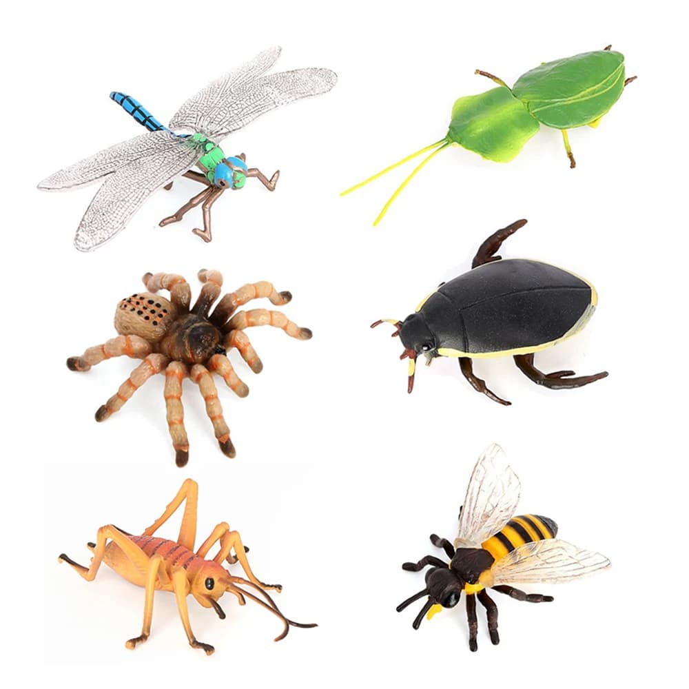 Jouet d'insecte figurines d'insectes miniatures Figurines d'animaux coccinelle abeille araignée modèles figurine d'action animaux en plastique jouets pour enfants