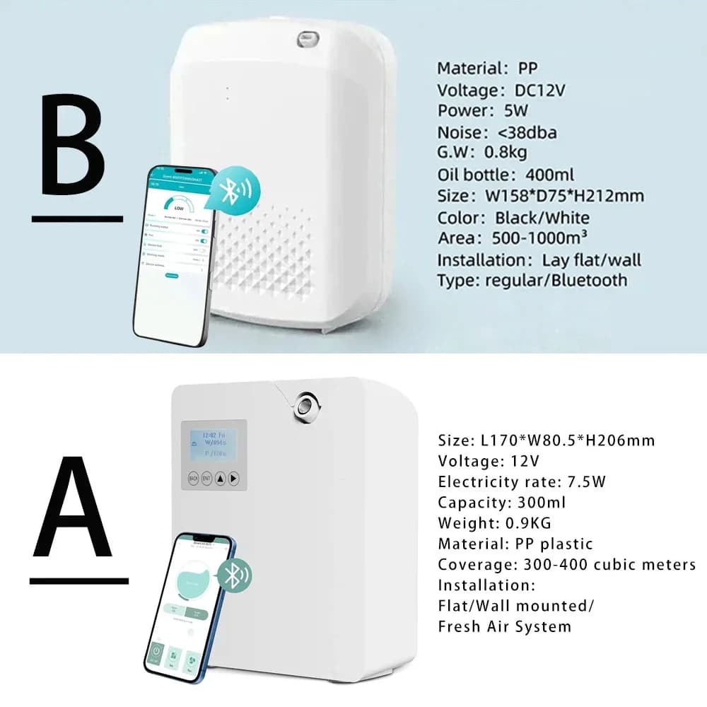 Diffuseur de parfum sans eau 300ml, contrôle WIFI, diffuseur d'arôme, fonction minuterie, désodorisant, distributeur d'odeur pour maison et hôtel