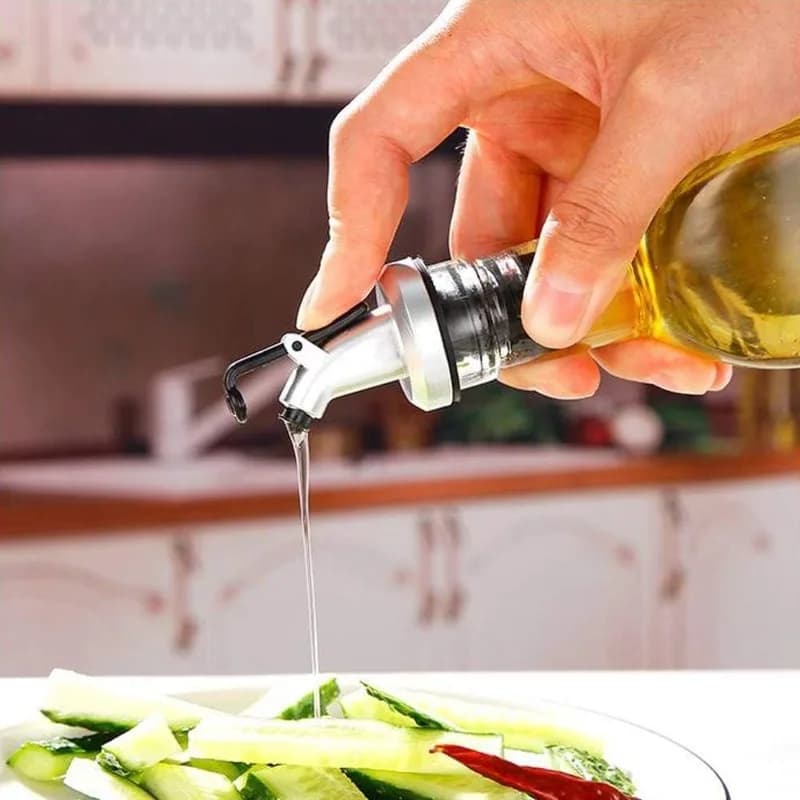 Bouteille distributrice d'huile d'olive avec bouchon de vin anti-fuite, conçue pour un bec verseur de vinaigre, de Sauce, de vin ou de salade