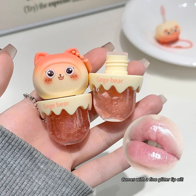Gege Bear – huile pour les lèvres à l'extrait de fruit sucré, hydratant longue durée, nourrissant, superposition incolore, maquillage léger, sans maquillage, baume pour les lèvres, Non collant, Non gr