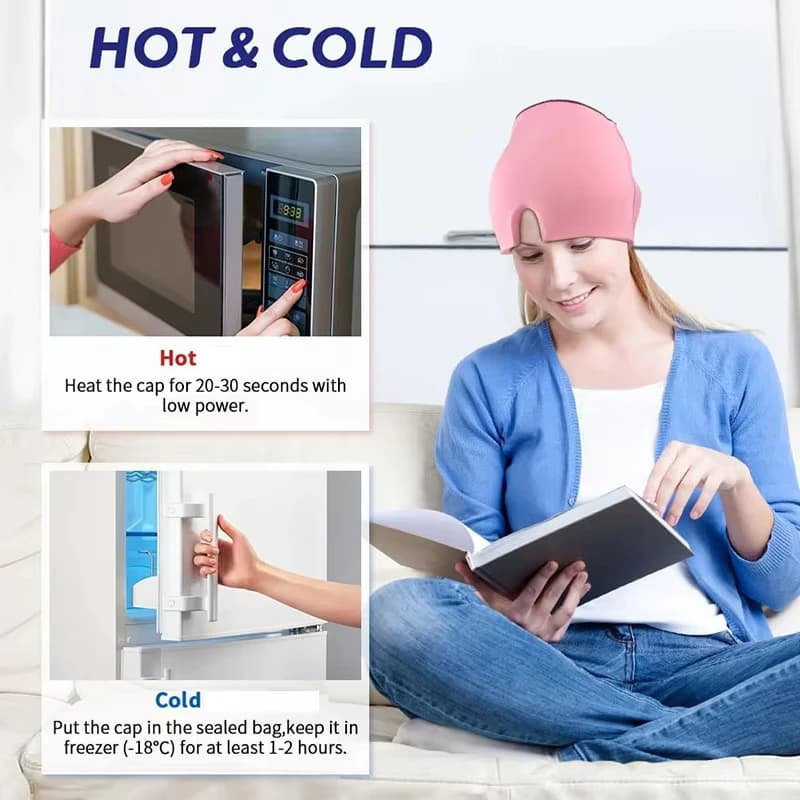 Bandeau de compression réutilisable chaud/froid pour soulager les maux de tête