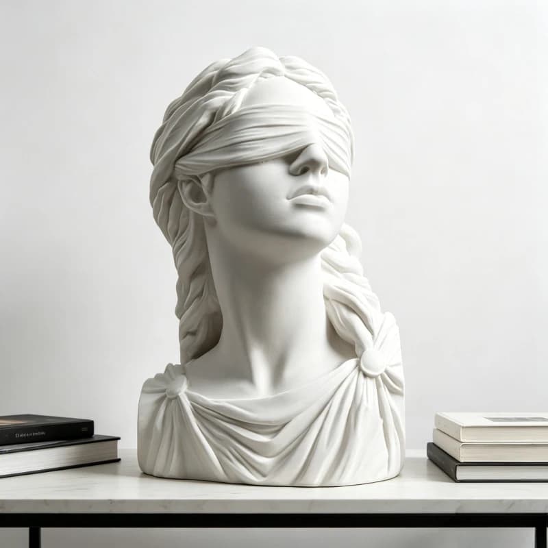 Statue en plâtre de la déesse de la justice Themis