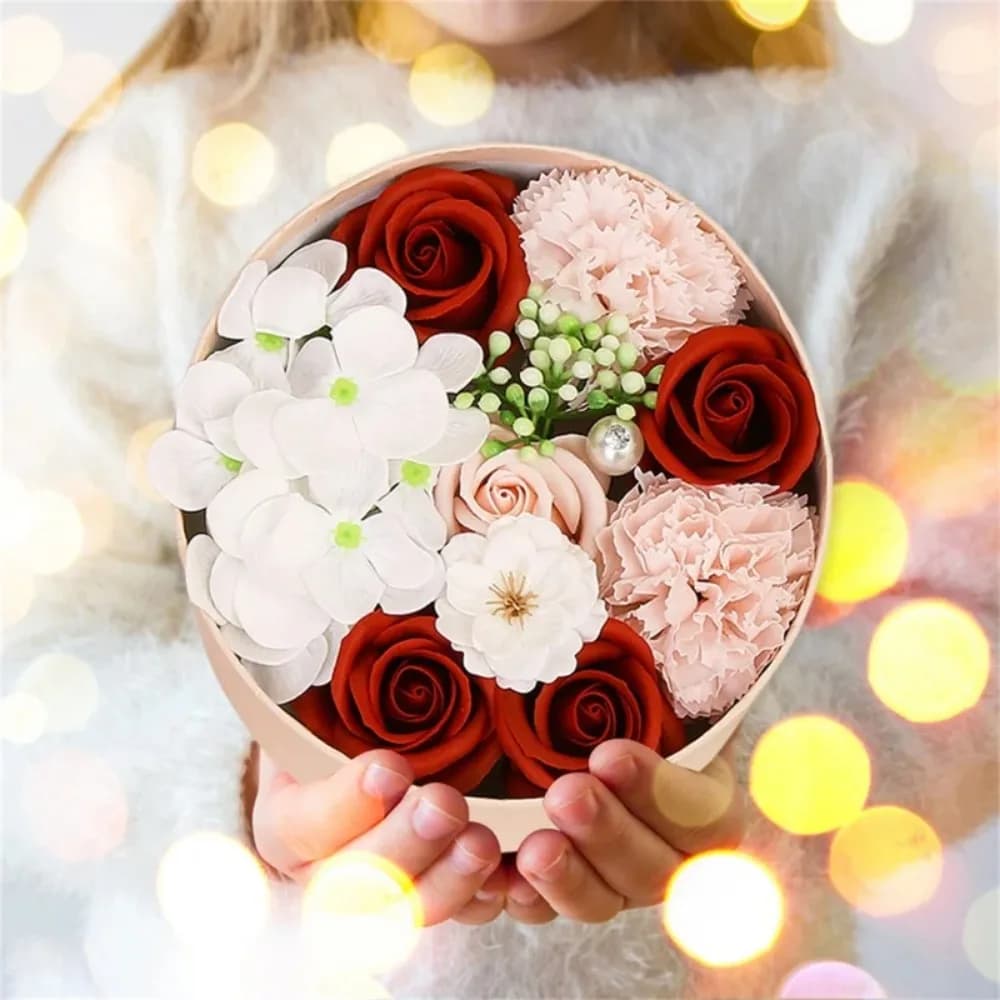 Coffret cadeau de fleurs de savon