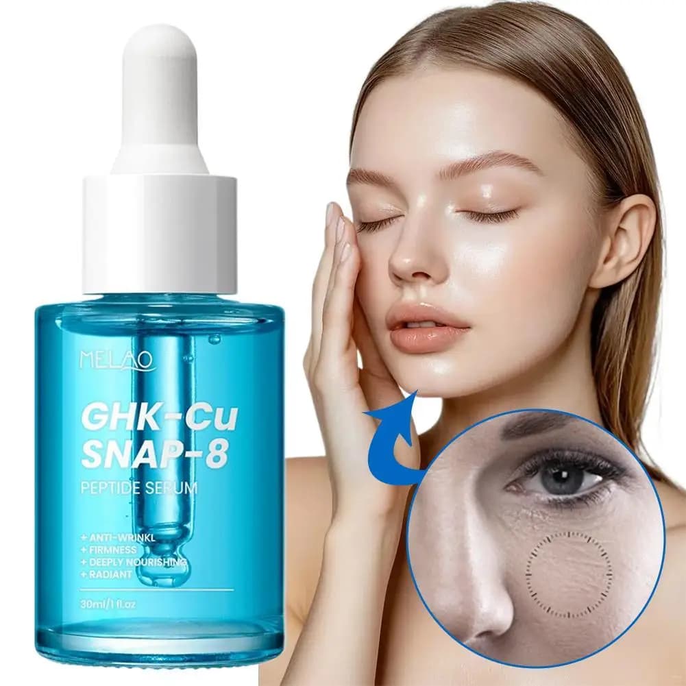 Sérum pour le visage au peptide GHK-Cu SNAP-8, huile essentielle hydratante au cuivre bleu, nettoyant hydratant, hydratation profonde, produit de soin de la peau