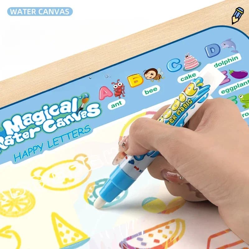 Tapis de dessin à l'eau magique 100x80CM, gribouillage à colorier avec stylos magiques réutilisables, planche de peinture Montessori, jouets éducatifs Montessori