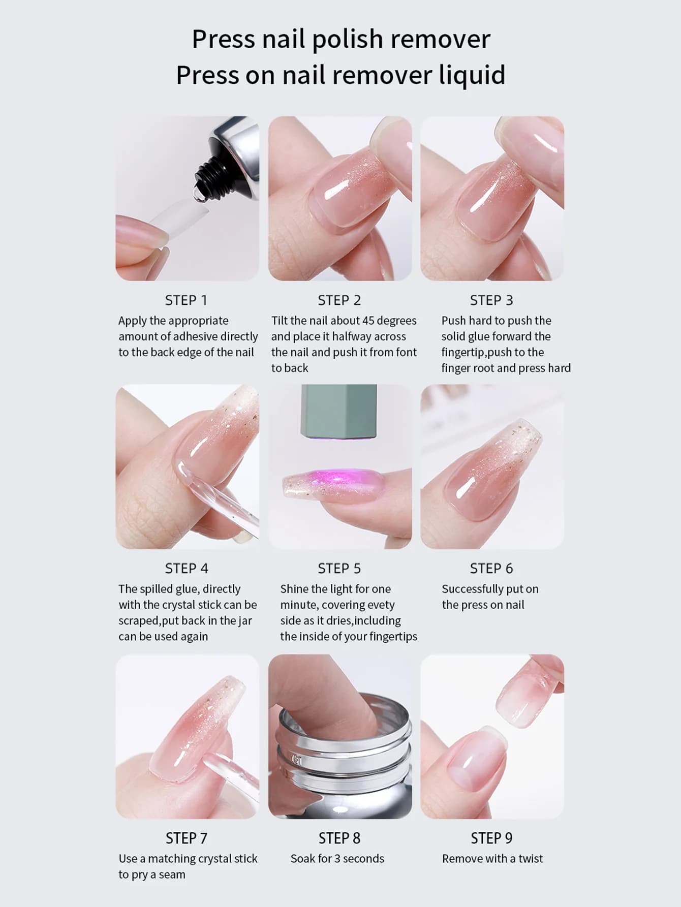Dissolvant de vernis à ongles Gel magique rapide