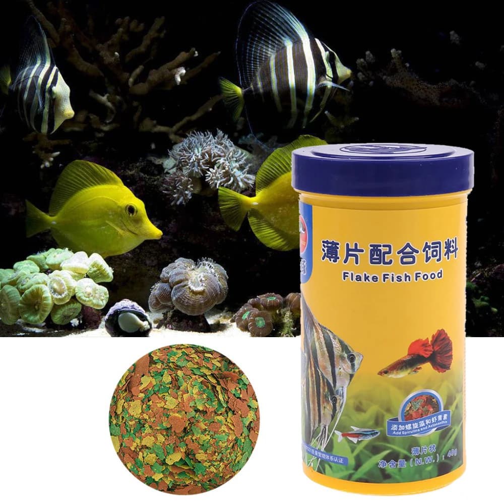 Granulés de nourriture pour poissons, petits poissons ornementaux, Mini granulés de régime équilibré, haute protéine, spiruline, formule améliorée de couleur