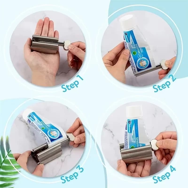 Distributeur rotatif en acier inoxydable pour onguents, cosmétiques, accessoires de salle de bain, et presse-tube de dentifrice