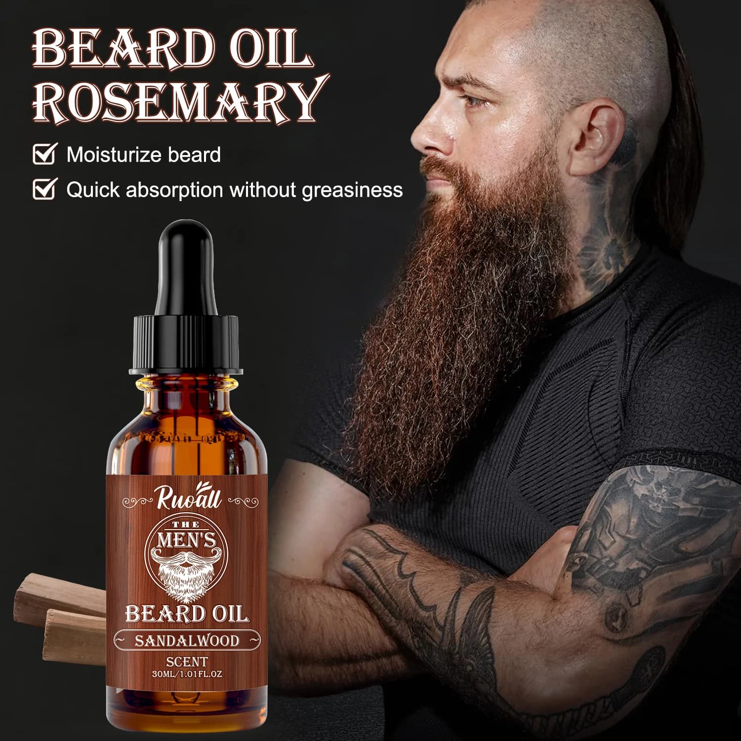 Huile de ricin pour barbe, bouteille de 30ml, longueur de Micro-aiguille 0.25mm, refroidissement et hydratant longue durée, sans alcool, essentiel d'été