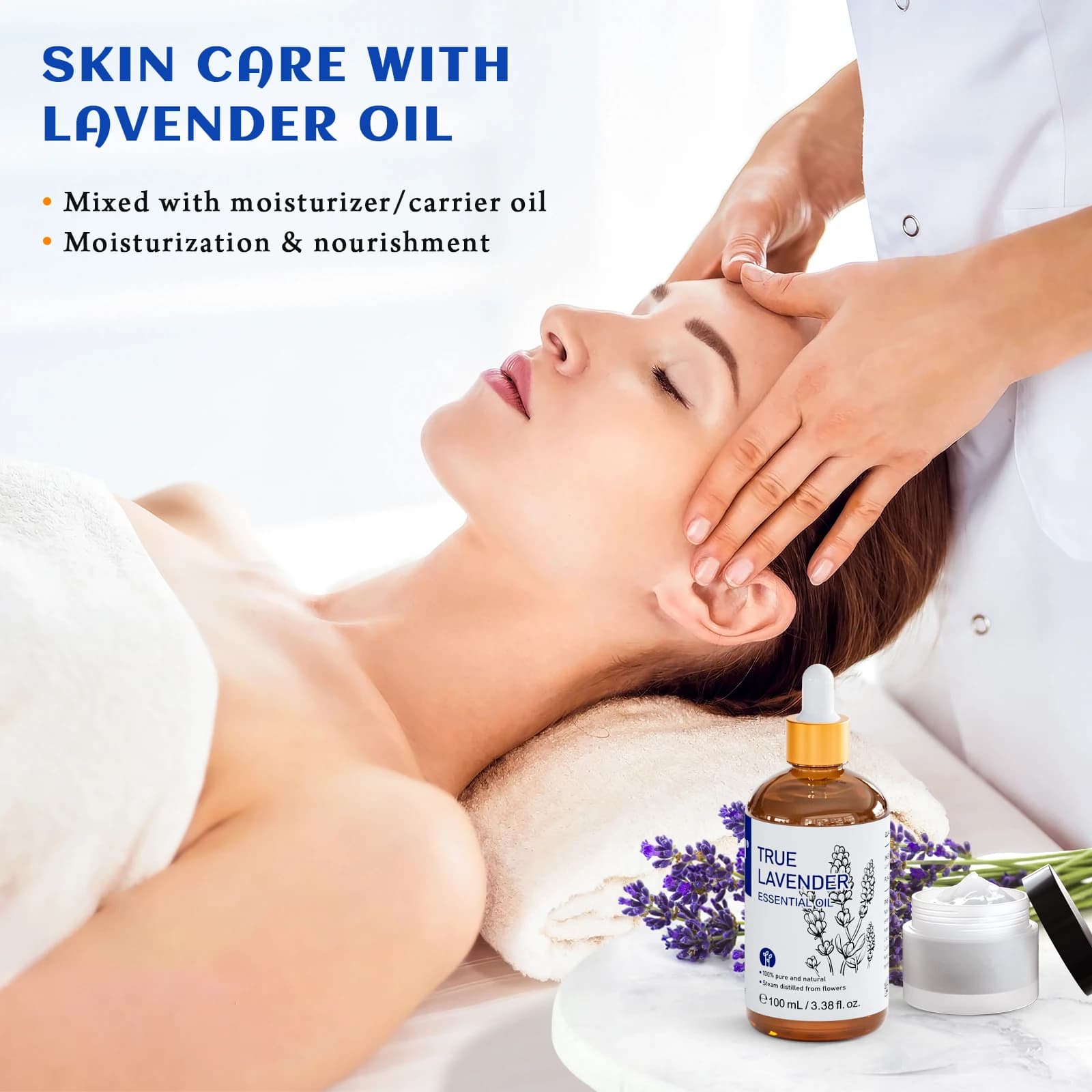 HIQILI 100% huile essentielle de lavande Pure 100ML huile de diffuseur d'aromathérapie pour le sommeil Relaxation diffuseur Massage soins de la peau