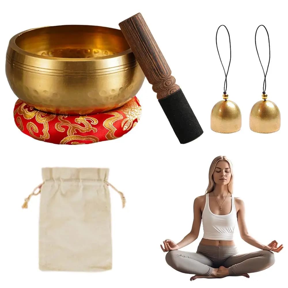 Nouveau bol chantant tibétain ensemble de bols de chant bouddhiste népalais bol de méditation de Yoga bol en cuivre soulagement du Stress