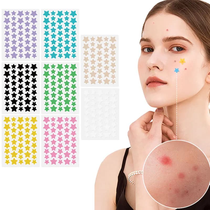 8/16 Patchs Étoiles Colorés pour l'Acné – Améliore la Peau des Femmes – Outil Hydrocolloïde Anti-Acné – Couvre les