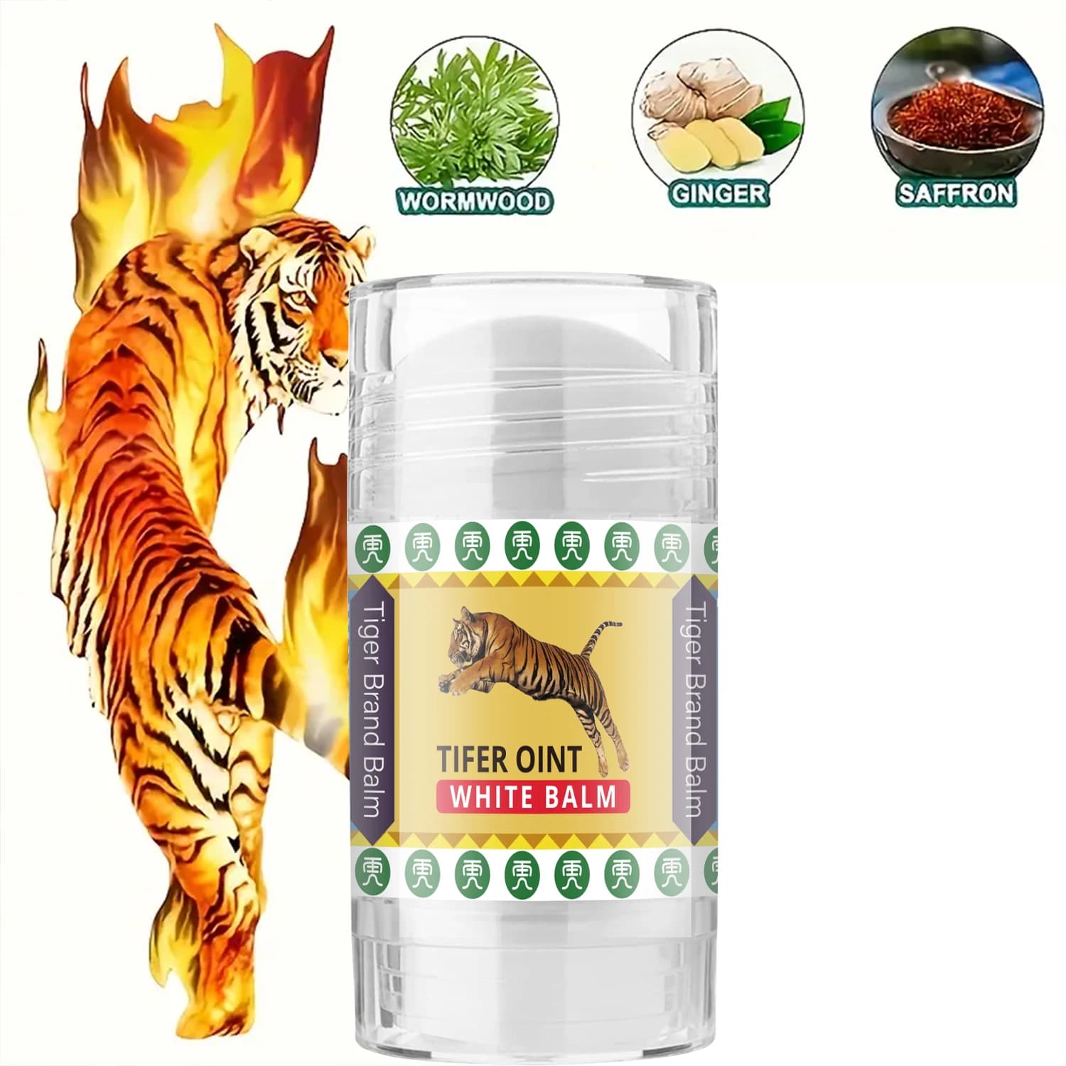 Bâton de crème de massage corporel Tiger, contient un mélange de vitamines E et d'huile d'olive, hydratant en profondeur, facile à appliquer, non grasse