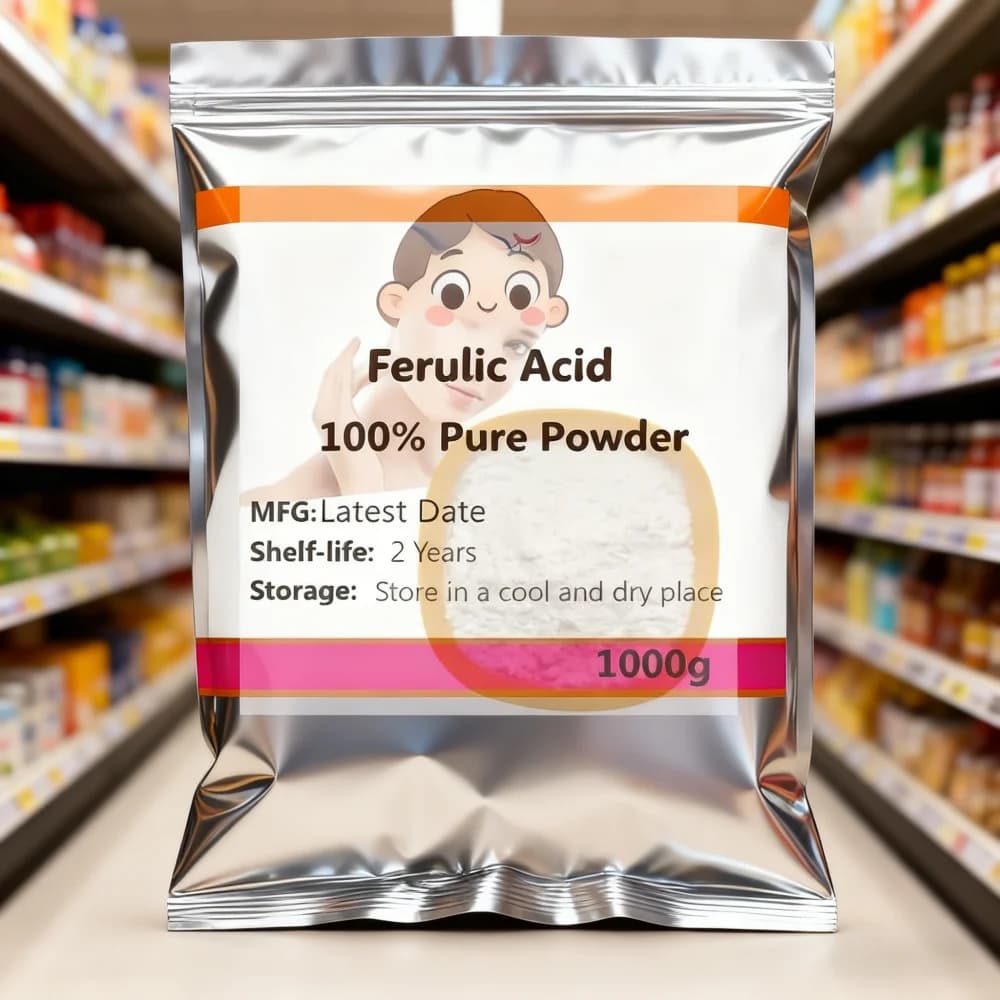 Poudre d'acide ferulique 500g-1000g, livraison rapide, extrait naturel de haute qualité, ingrédient antioxydant [Dernière Date]