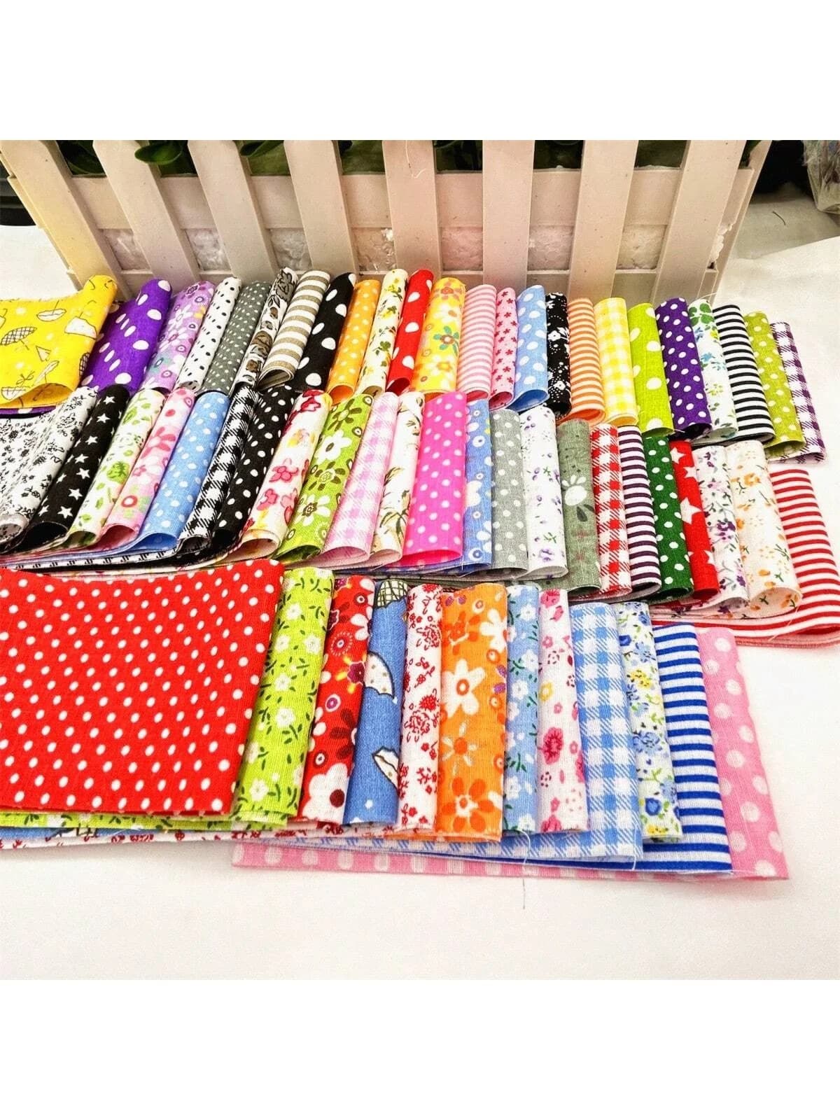 40 pièces coloré imprimé 6.5x50CM matériel de couture coton gelée rouleaux bandes plaine tissu bricolage Patchwork Quilting décoration