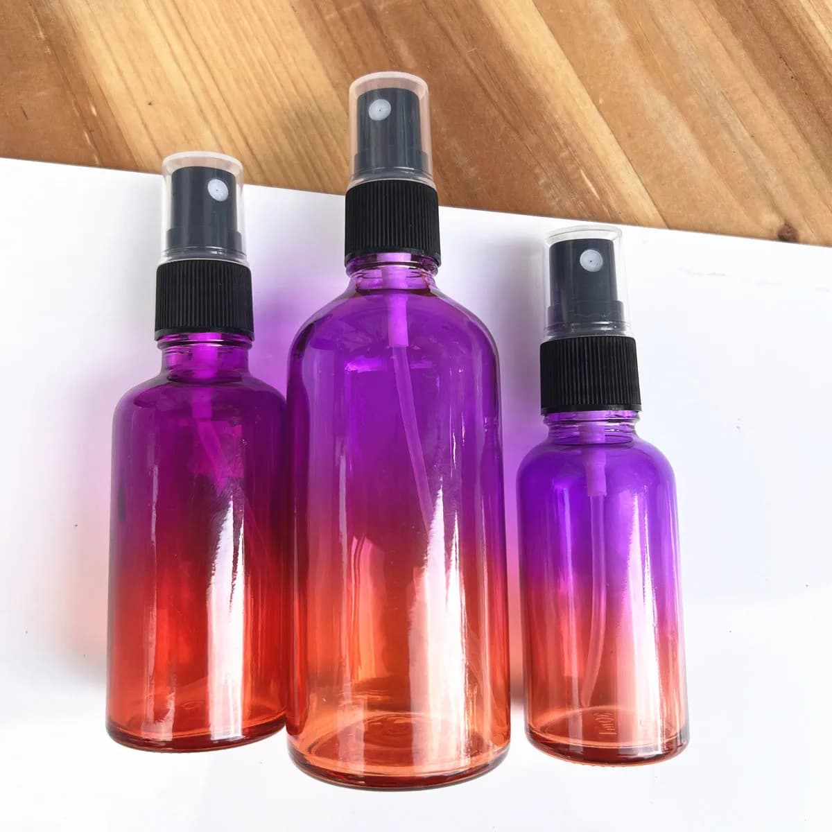 1x 3x Flacons vaporisateurs d'huile essentielle 30ml 100ml, atomiseur de parfum à brume fine, flacon en verre dégradé rechargeable, flacon vide pour shampoing