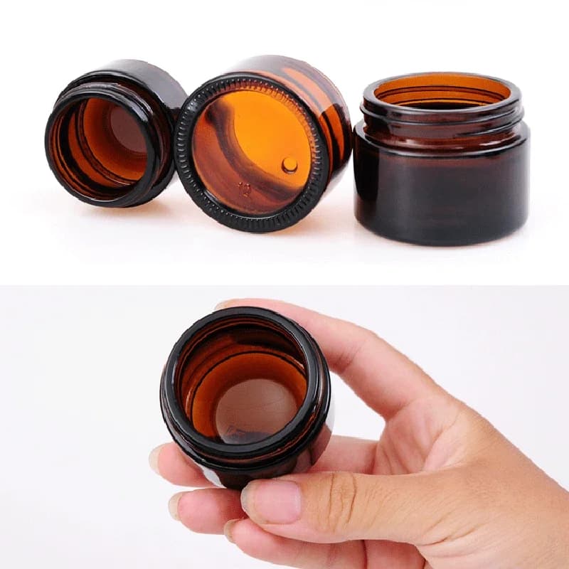 Bouteille en verre ambre pour crème cosmétique pour le visage, récipient pour baume Jules, pots, flacons de maquillage, 5ml, 10ml, 15ml, 20ml, 30ml, 50ml, 10 pièces