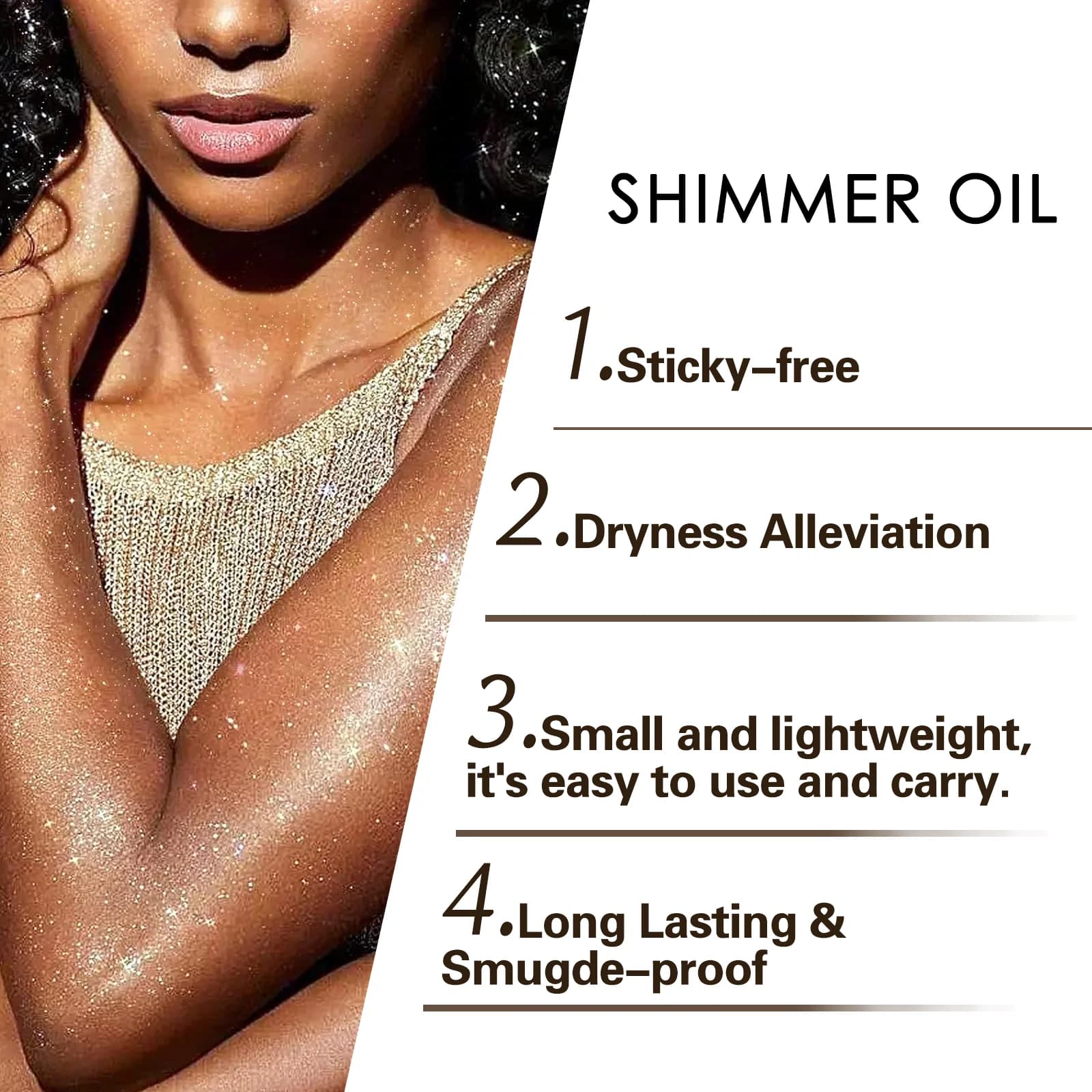 Surligneur liquide huile maquillage cosmétique haute brillance paillettes visage corps miroitant surligneur imperméable longue durée femmes beauté