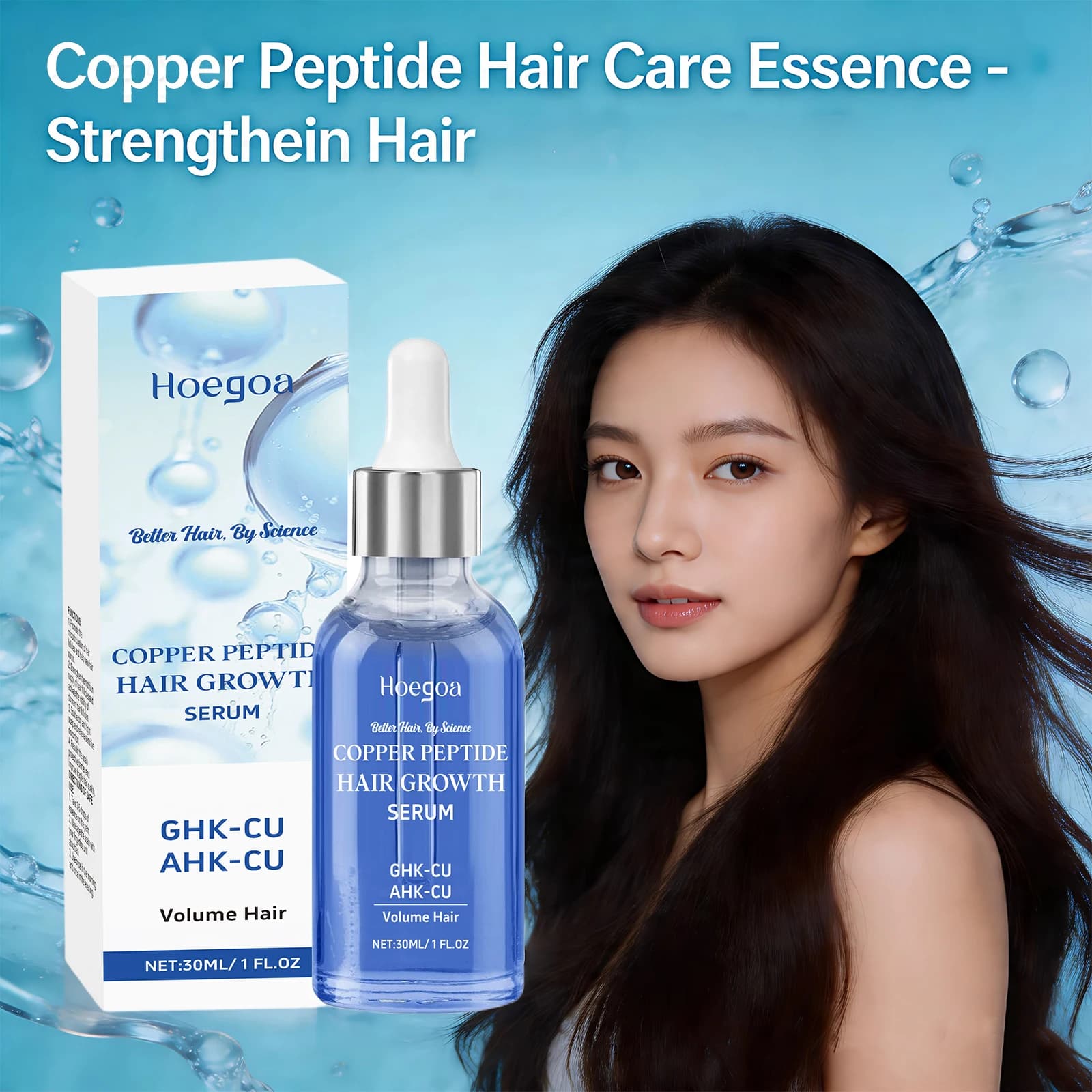 Sérum capillaire au cuivre et aux peptides pour cheveux secs et abîmés