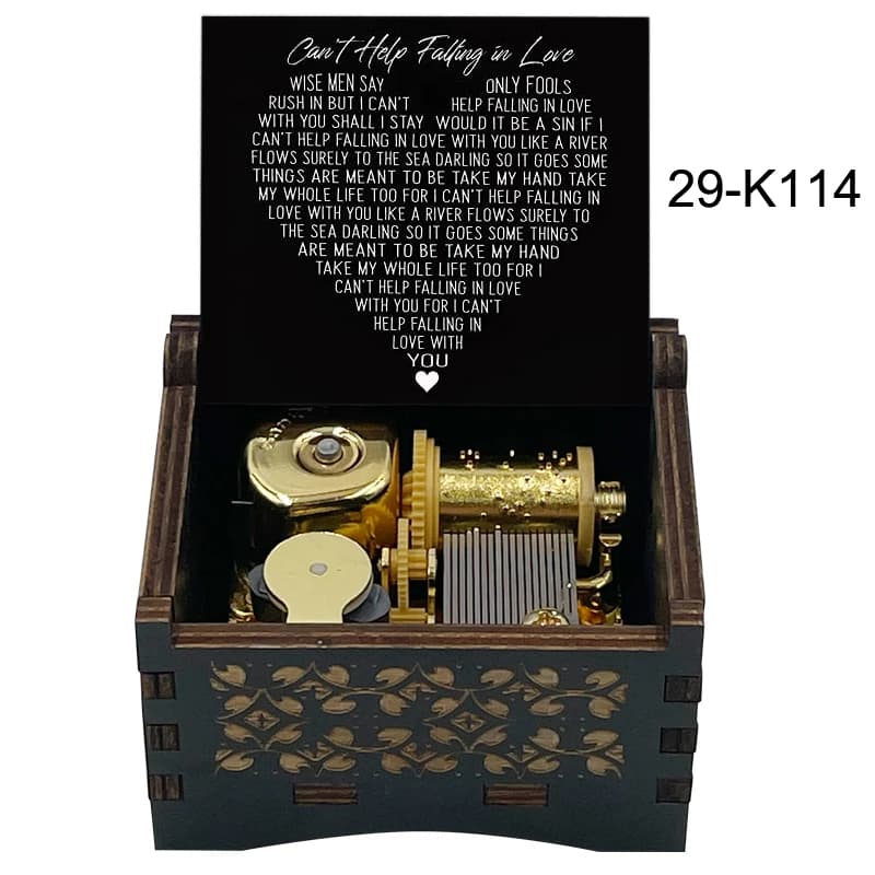 Boîte à musique classique « Can't Help Falling In Love » – 14 secondes, 18 notes – Décoration de bureau, ornements, cadeaux pour festivals et fêtes ﻿
