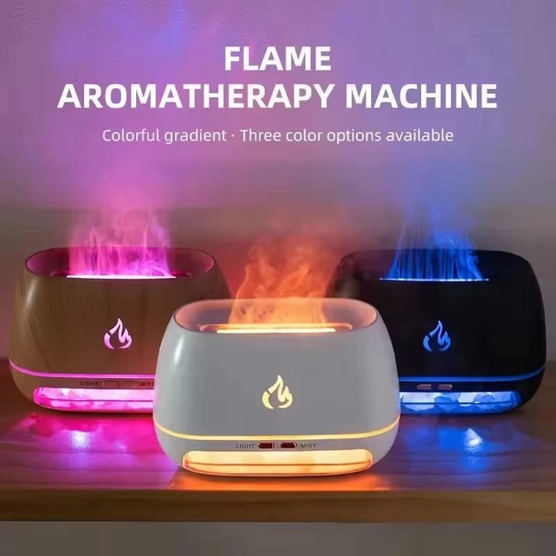 Nouveau Himalaya cristal sel pierre arôme humidificateurs d'air 3D flamme feu coloré veilleuse aromathérapie diffuseur d'huile essentielle