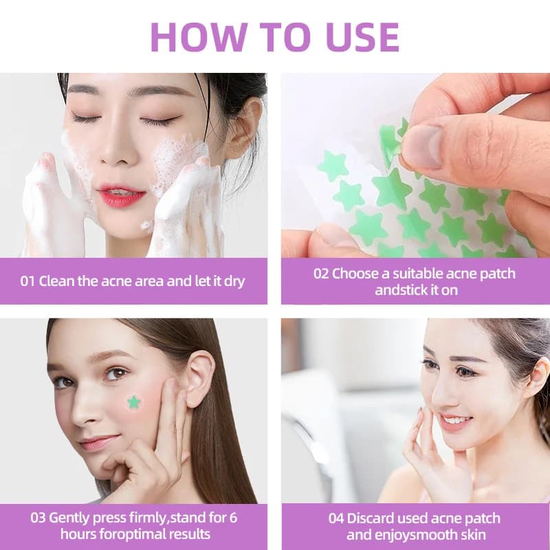 8/16 Patchs Étoiles Colorés pour l'Acné – Améliore la Peau des Femmes – Outil Hydrocolloïde Anti-Acné – Couvre les