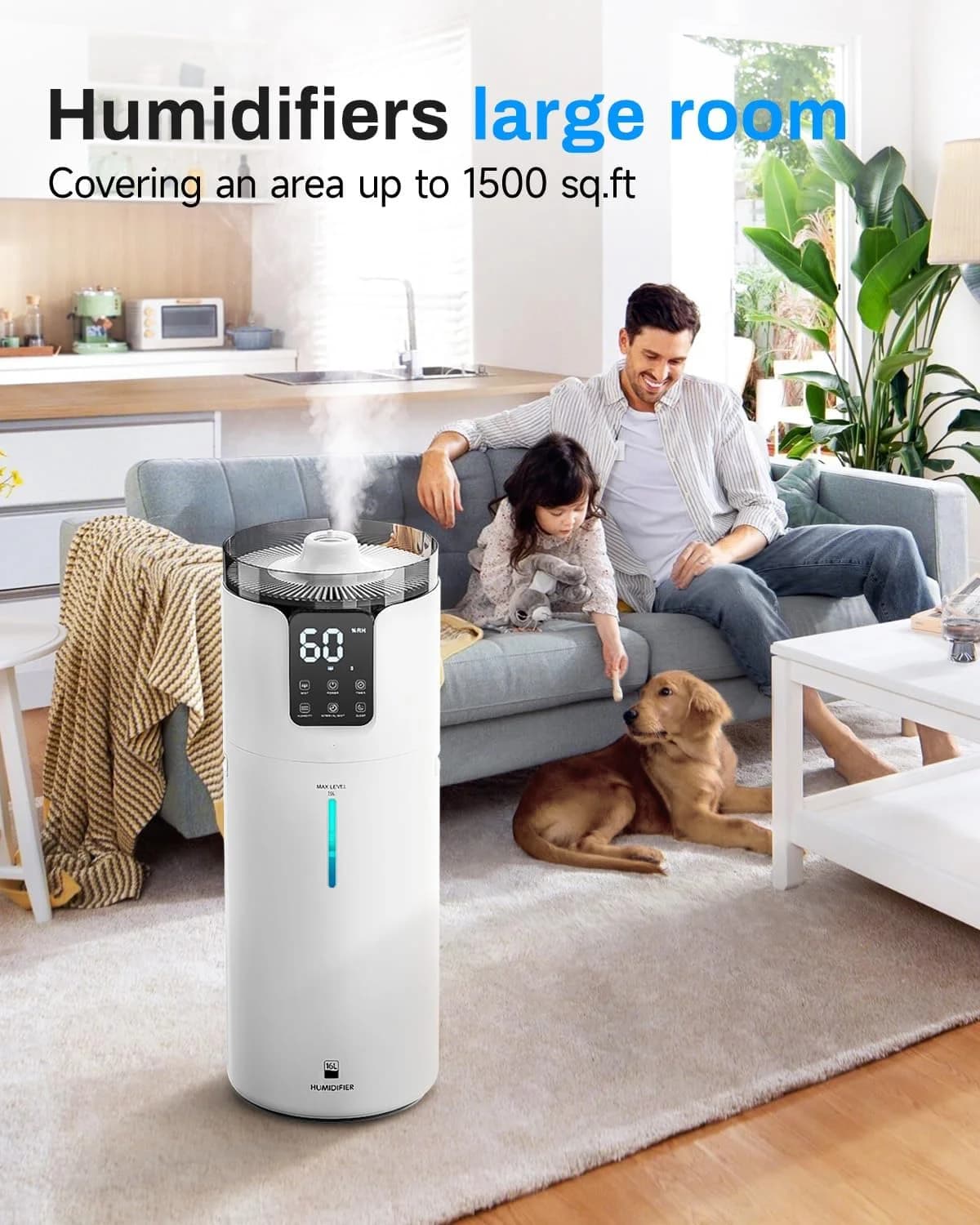 Humidificateur ultrasonique domestique 16L