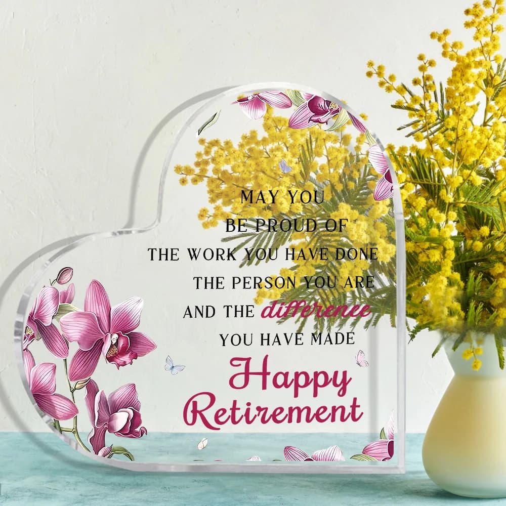 Cadeau de retraite pour femme Cadeaux de retraite pour son collègue Cadeaux de sortir Cadeaux pour sortir, Souvenir acrylique unique pour enseignant