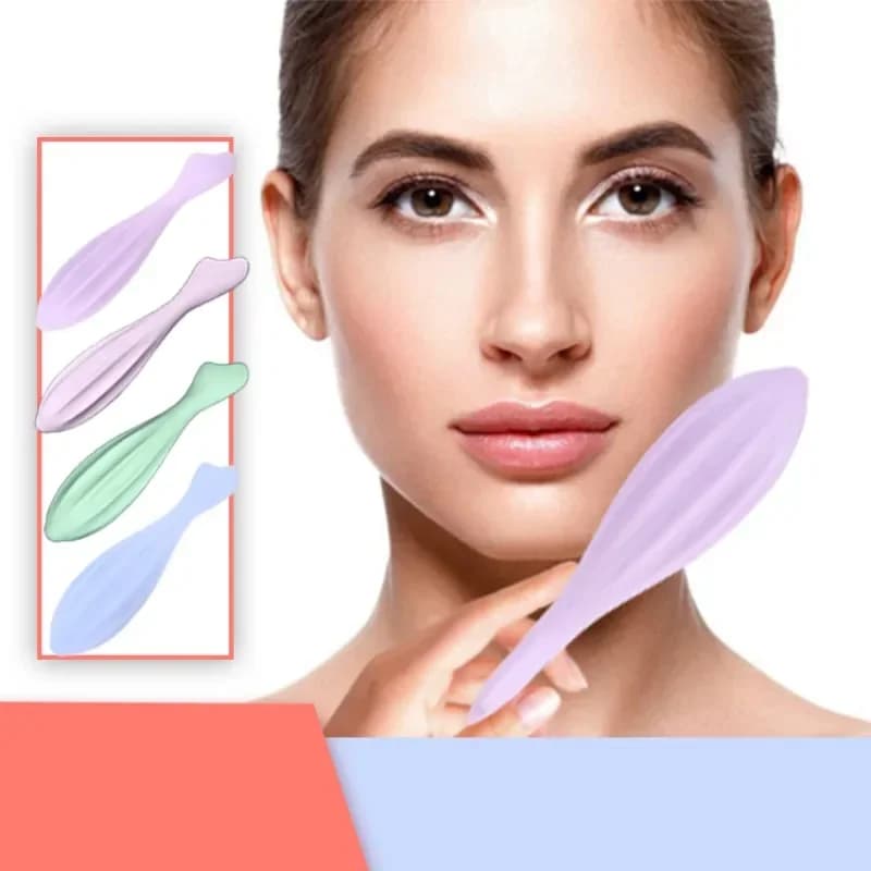 Rouleau de beauté pour le visage et les yeux, outils de soins de la peau, Massage Gua Sha, rouleau de beauté en Silicone