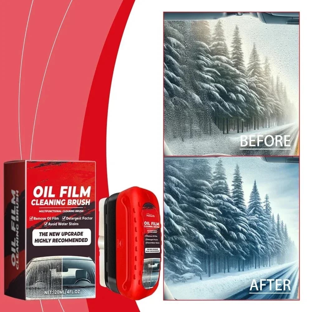 Brosse de nettoyage de Film d'huile, huile efficace Portable pour essuyer le pare-brise de voiture, outil de nettoyage de Film de brosse de panneau de verre 1/2 pièces