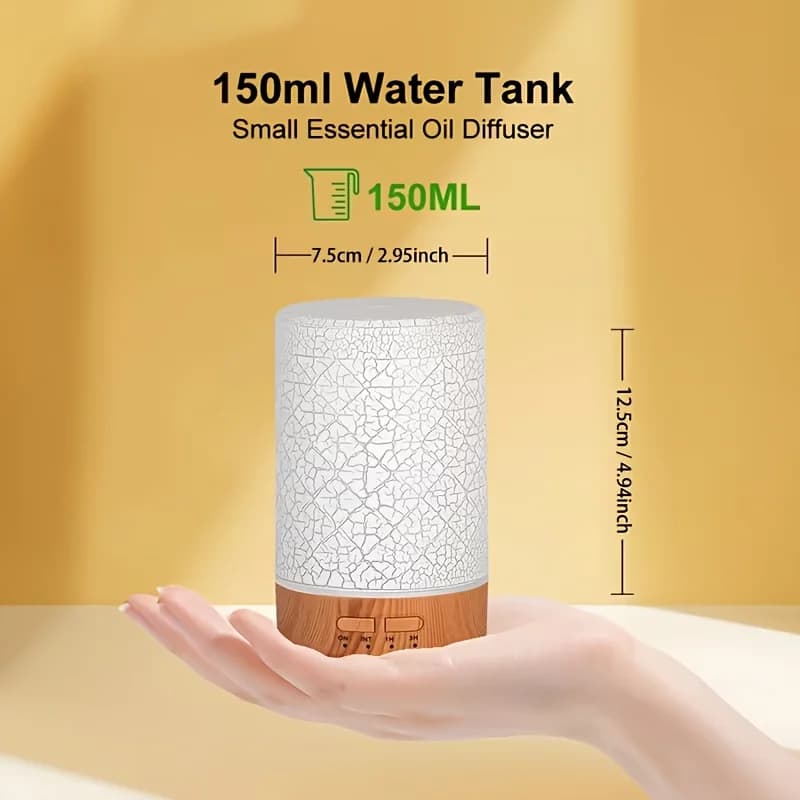 Diffuseur d'huiles essentielles USB, avec effet ambiant 7 couleurs, minuterie, diffuseur d'aromathérapie, pour chambres, bureaux, yoga, humidificateur d'air