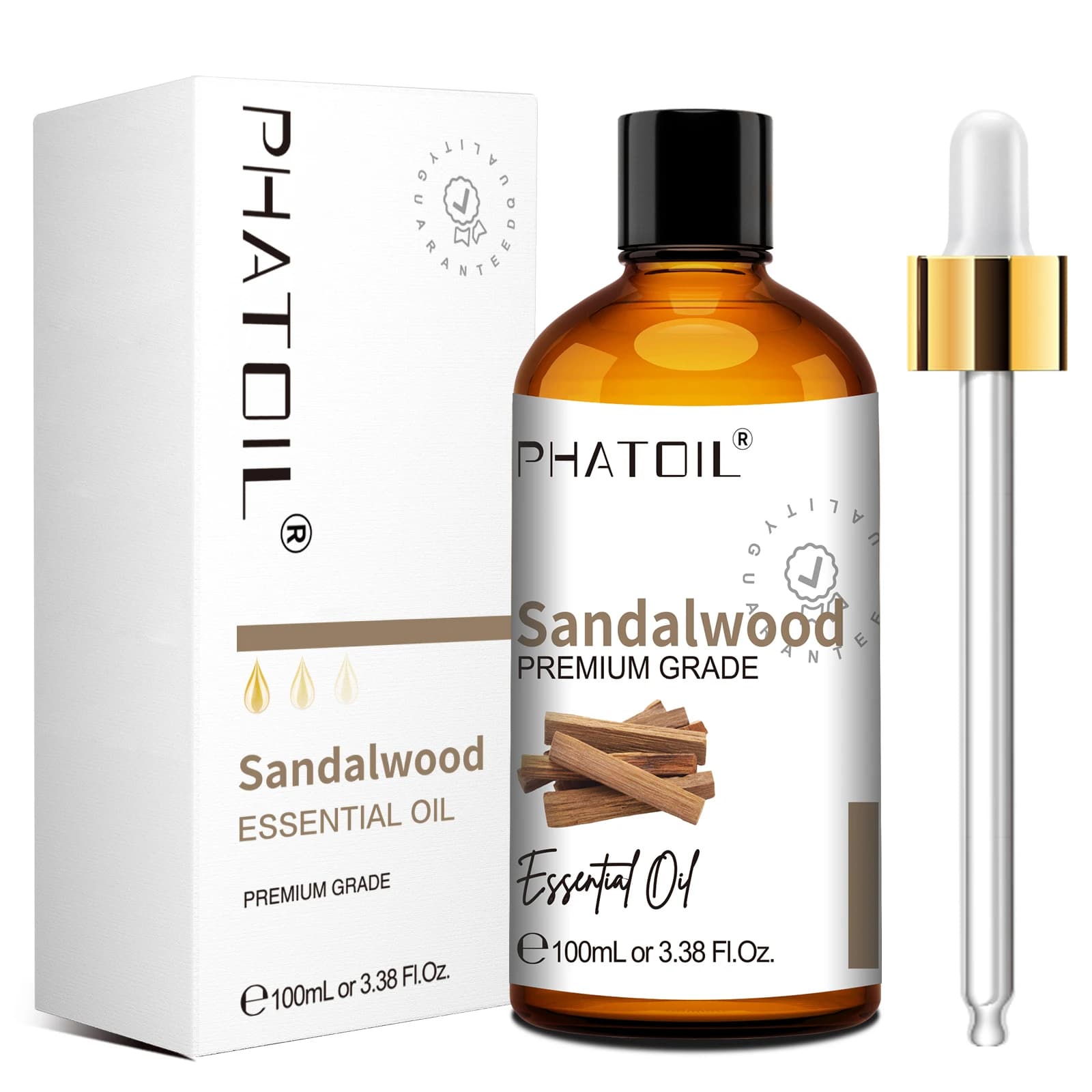 Huile Essentielle Naturelle PHATOIL pour Diffuseur et Fabrication de Bougies - 100ml - Bois de Santal, Eucalyptus, Citronnelle, Lavande, Vanille