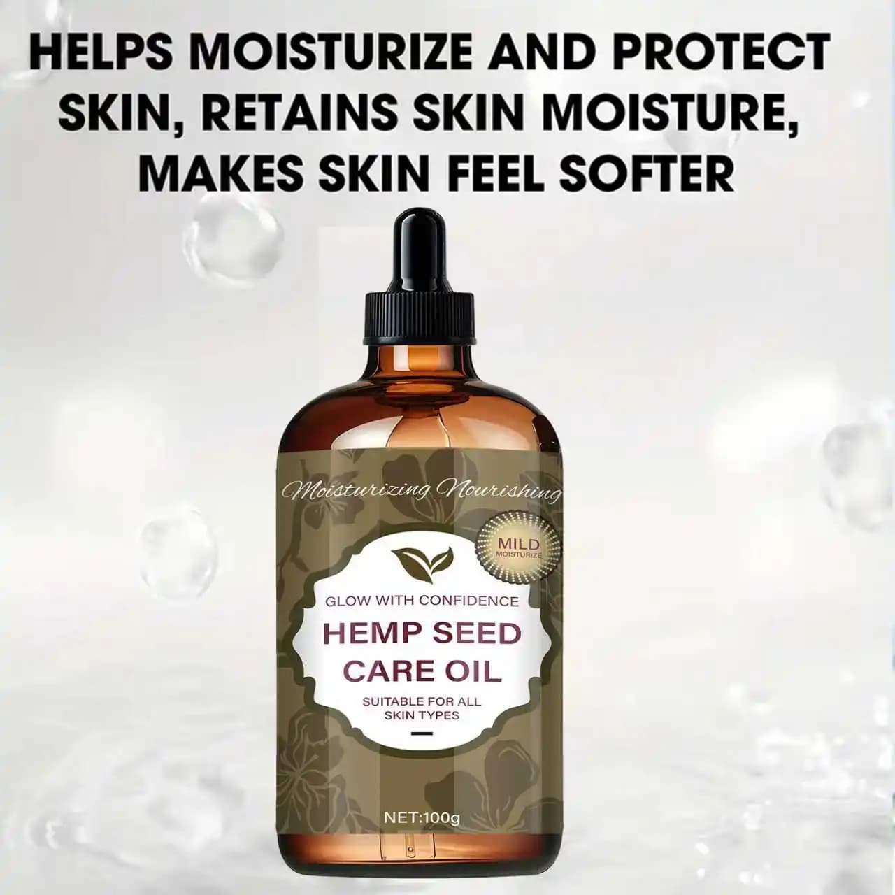 Huile de soin des graines de chanvre – Texture légère et délicate, hydrate et protège, améliore l'élasticité de la peau, adaptée à tous les types de peau