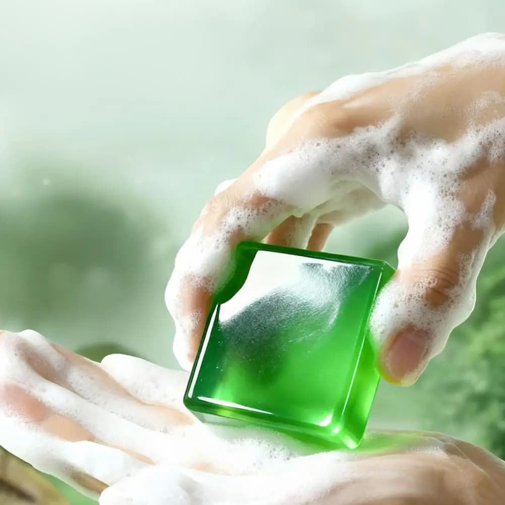 Savon nettoyant à l'huile essentielle de menthe, savon anti-démangeaisons à l'huile essentielle, savon pour le visage et le bain, hydratant, régulateur de sébum, apaisant