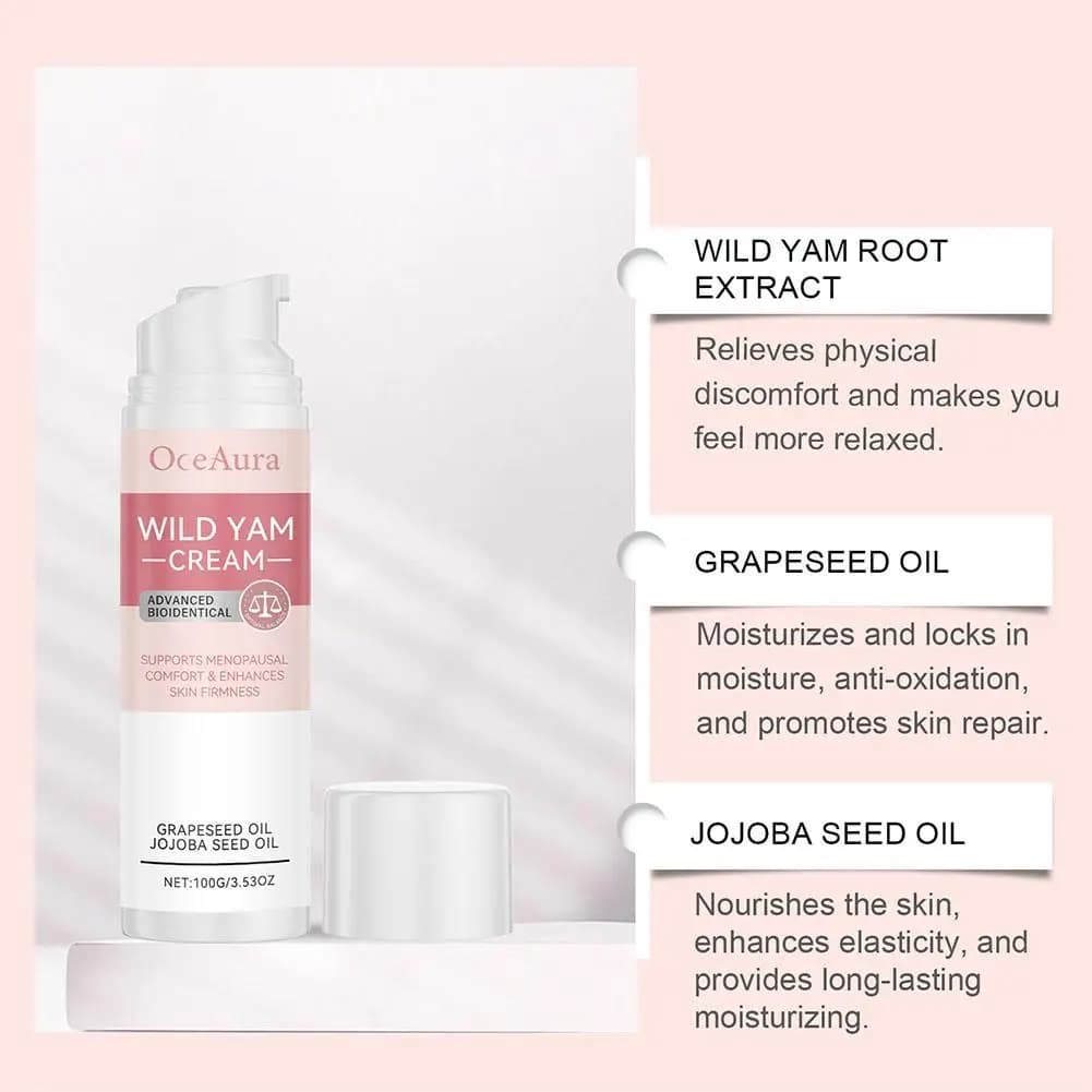 Nouvelle crème d'igname sauvage pour l'équilibre des hormones ménopause apaisante réduire les flashs chauds crème pour le corps Lotion hydratante nourrissante pour le corps