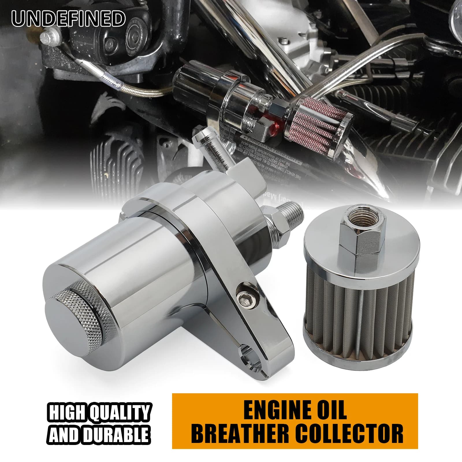 Collecteur de reniflard d'huile moteur de moto, pour Harley indien BMW modèles 40-0568 aluminium noir chromé