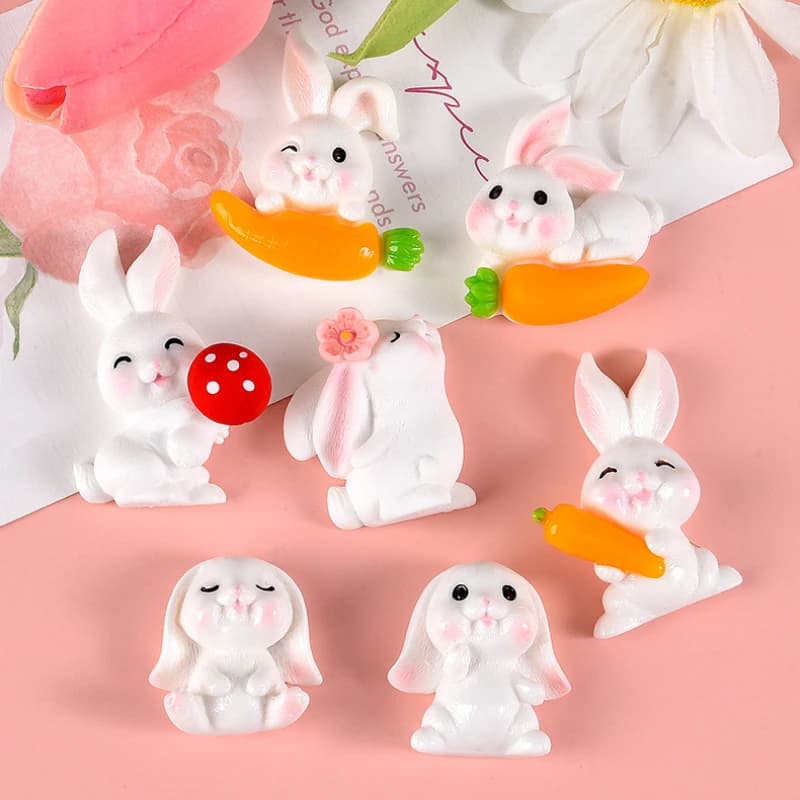 10 pièces carotte lapin résine dos plat artisanat embellissements Décor