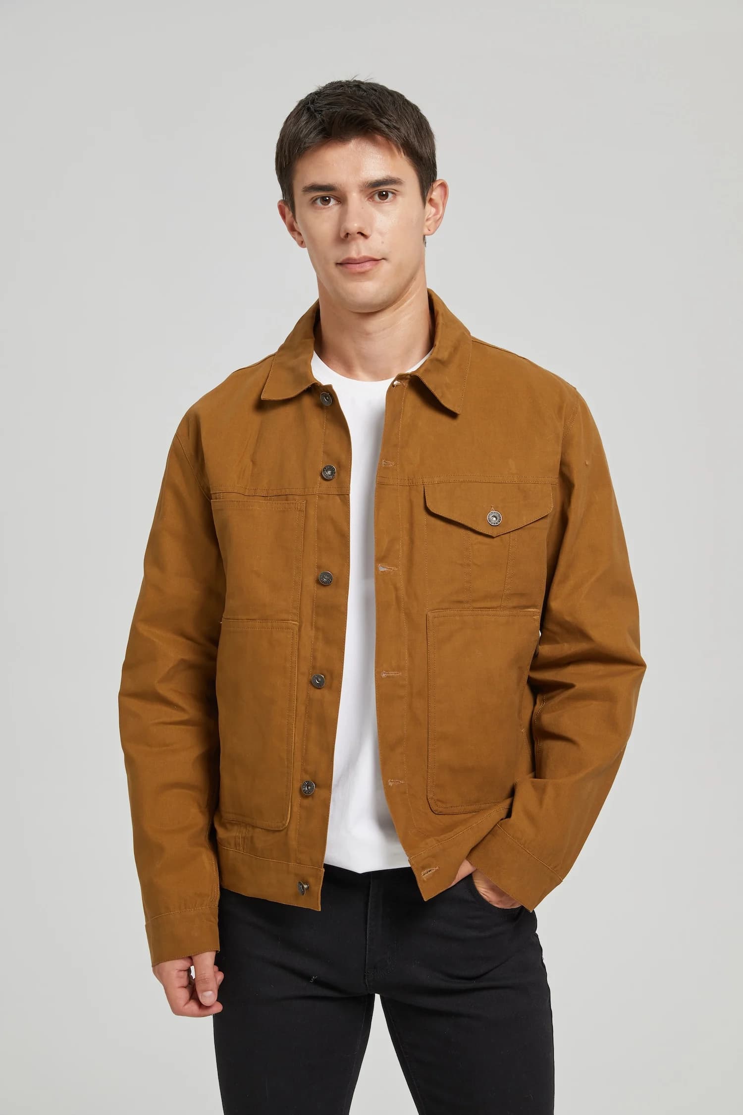 Pelle d'huile toile cirée courte doublée Cruiser tissu en étain mode occidentale Cowboy vêtements de travail daim