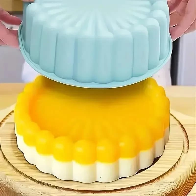 Moule à gâteau en silicone en forme de tournesol, antiadhésif, réutilisable, rond, pour gâteaux, pains et tartes, idéal pour la cuisson du chocolat, des gâteaux, des tartes et des pains.