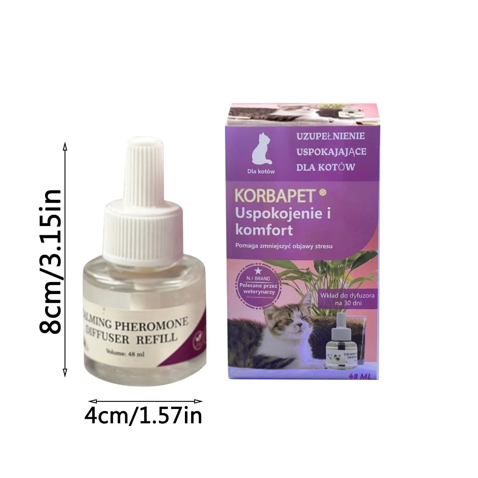 Spray apaisant aux phéromones pour chats 48 ml – Prévient les griffades et les urinations indiscriminées – Phéromone anti-stress pour chats