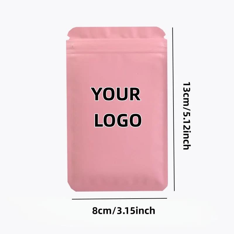 【Logo personnalisé】 100 pièces sac auto-scellant d'emballage de couleur personnalisé, sac de stockage d'échantillons cosmétiques de bijoux de collation usine en gros