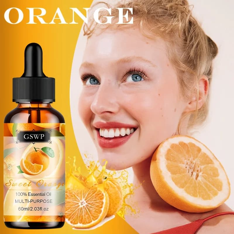 Huile essentielle d'orange douce 100% pure GSWP : Multi-usages pour le massage du visage et du corps