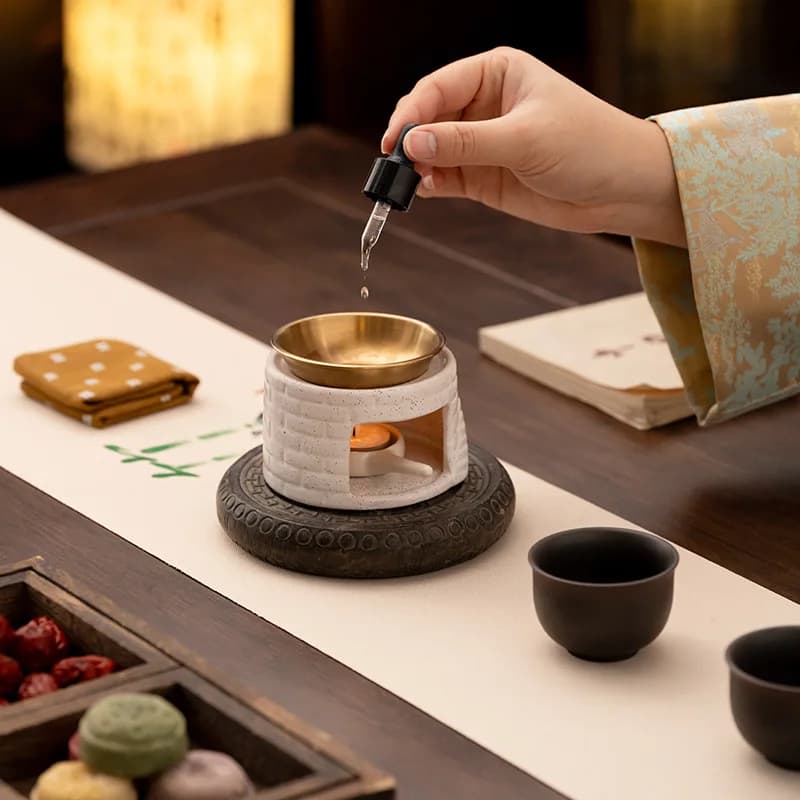 Diffuseur d'aromathérapie en céramique, chauffe-huile et chauffe-bougie pour usage domestique, encens, café en poudre, Relaxation, décor de salle de méditation