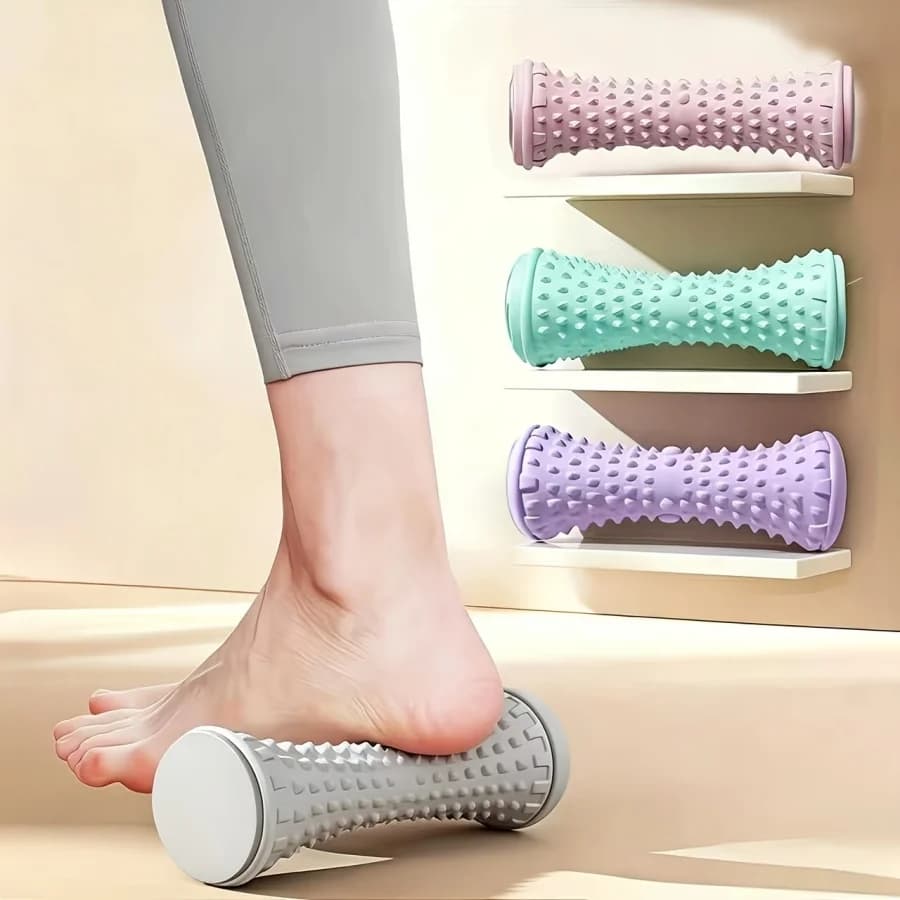 Rouleau de massage du fascia plantaire - Rouleau de massage des points d'acupuncture portable pour la maison - Relaxant pour les pieds, soulagement des pieds plats, yoga