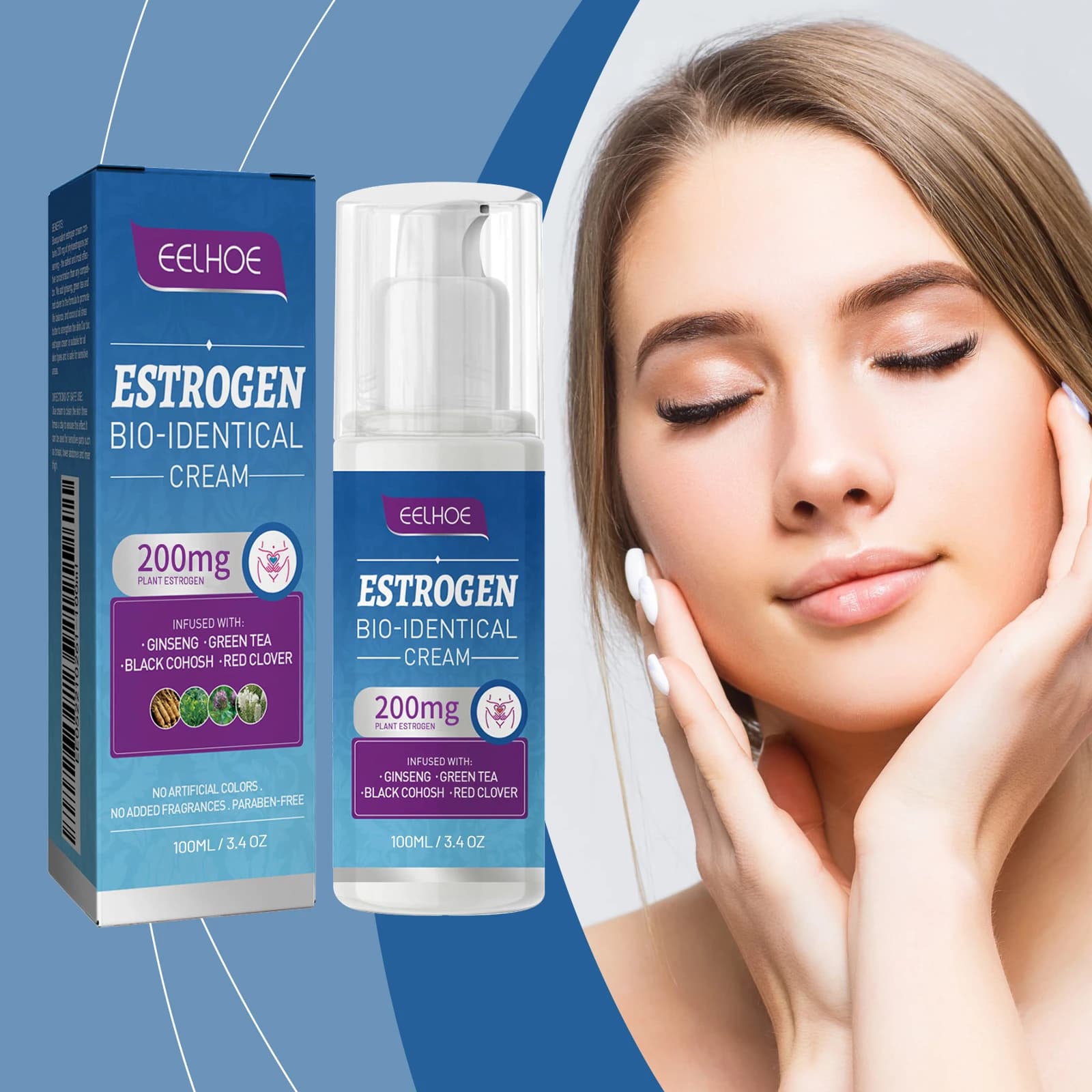 EELHOE crème de progesterone pour ménopause femme âgée d'âge moyen progérones femmes équilibre hormonal ménopause Estrogen crème
