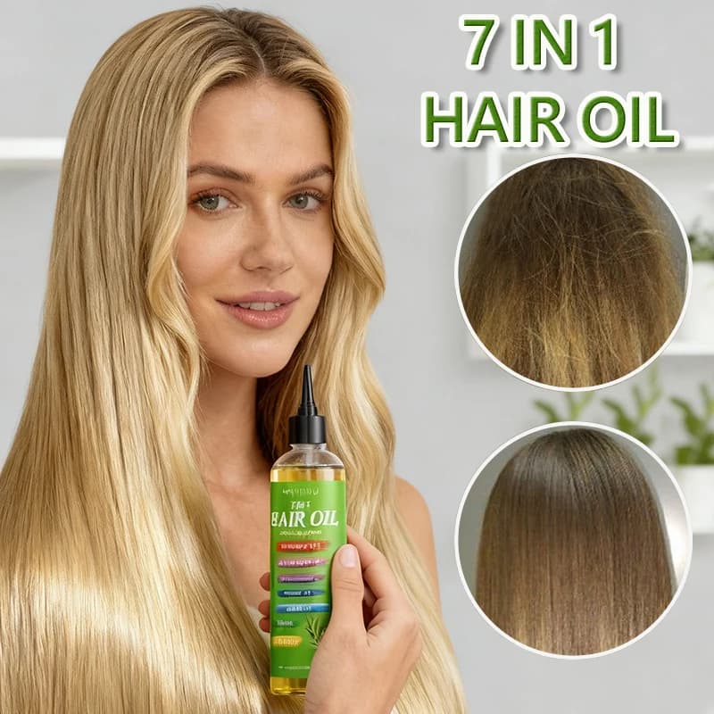 Huile capillaire 7-en-1 à la rosemaine, huile capillaire fortifiante pour cheveux épais, huile de Batana et de ricin, nourrissante, hydratante, lissante, anti-chute