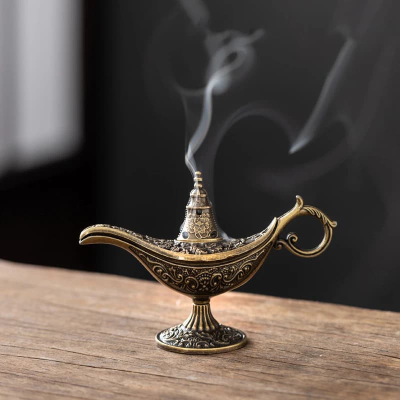 Brûleur d'encens en métal de style antique, porte-bougie parfumée ou non parfumée, décoration d'intérieur, cadeau, brûleur d'encens arabe