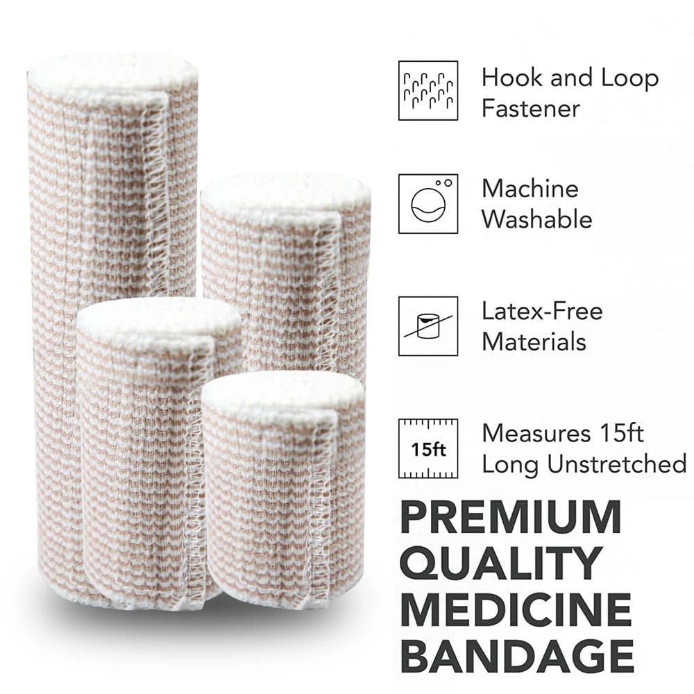 Bandage auto-adhésif professionnel, 5 rouleaux, enveloppe extensible sans Latex pour les plaies et le sport, boucle à crochet facile à tenir sur les deux extrémités