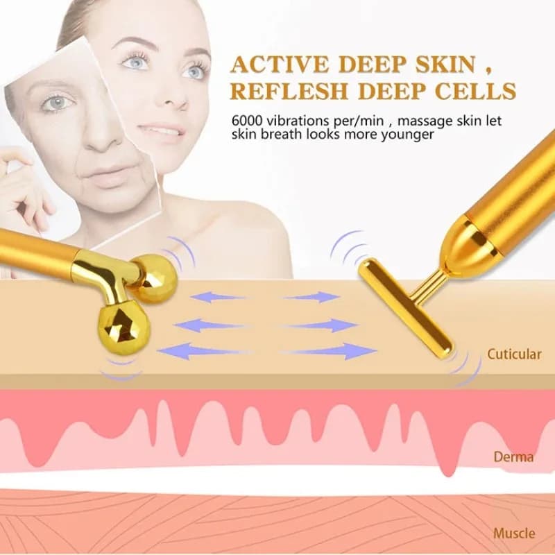 Rouleau de beauté électrique vibrant pour le visage